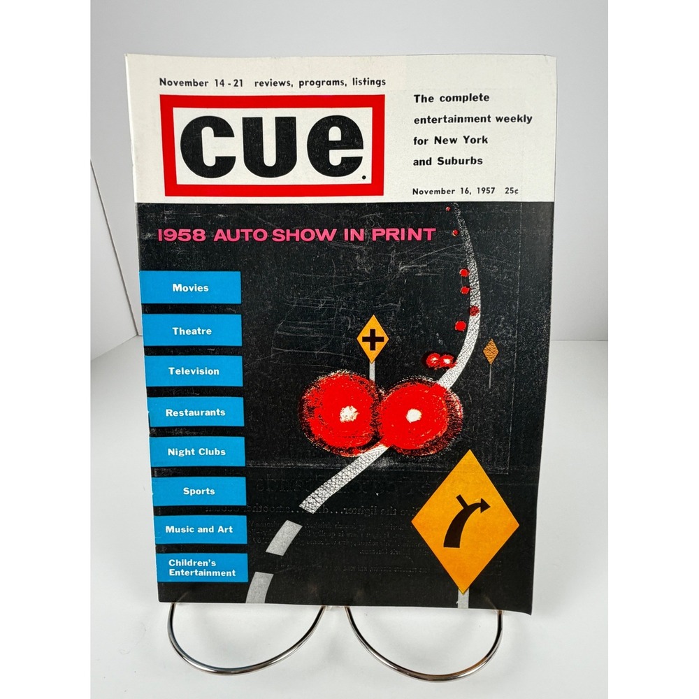Vintage 1957 Cue Magazine 1958 Auto Show NYC Broadway TV Ads November 16